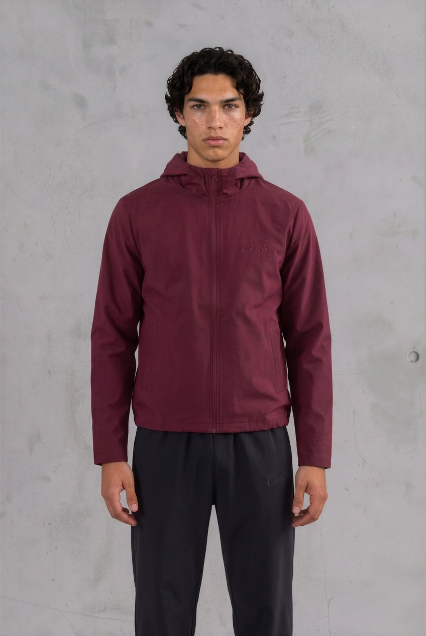 The Forme Set in burgundy and black, front